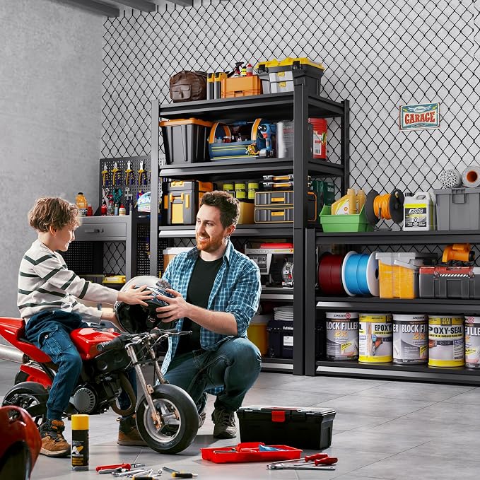 71" H-35 W Garage Shelving Heavy Duty Storage Shelves, Metal Adjustable Shelving Unit, Utility Garage Organizer Shelf for Basement, Pantry, Kitchen, Warehouse,16" D x 35" W x 71" H, Black - Image 2