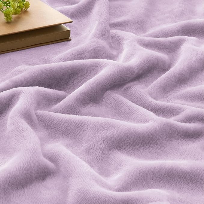BEDELITE Fleece Blanket Lilac Throw Blankets for Couch & Bed, 300GSM Luxury Plush Cozy Fuzzy Blanket 50" x 60", Super Soft Warm Lightweight Throw Blanket for Travel Camping