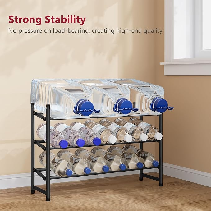 Tajsoon Expandable Shoe Rack for Closet 3 Tier, 28“-41“Adjustable & Stackable Shoe Shelf Storage, Metal Shoe Rack Organizer for Front Door Entrance, Closet, Garage, Entryway, Black - Image 5