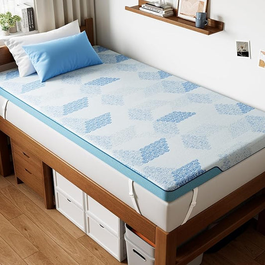 PERLECARE Medium Firm Mattress Topper Twin - 3 Inch Cooling Memory Foam Bed Topper for Pressure Relief, Soft and Supportive, Non-Slip and Washable Cover, Made with CertiPUR-US® Certified Foam