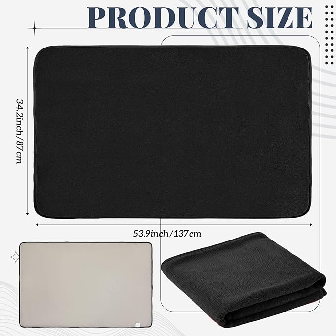 1 Pcs Couples Waterproof Mat 72 x 34 in Lover Reusable Stainproof Blanket Quiet Easy Use Mattress Protector for Adult Multi Functional Bed Sheet Couple Messy Play Pleasure Comfort (Black)