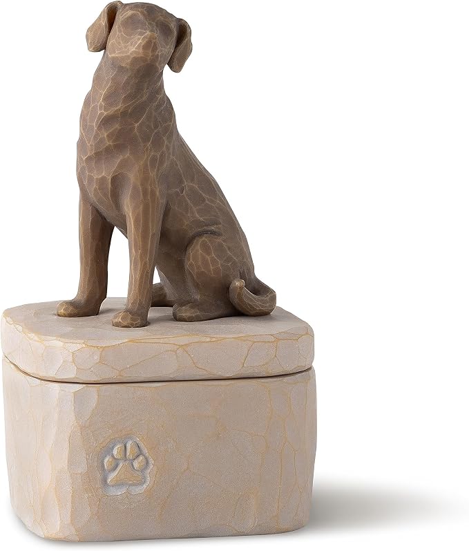 Willow Tree Love my Dog (dark), sculpted Hand-Painted Keepsake Box by WillowTree