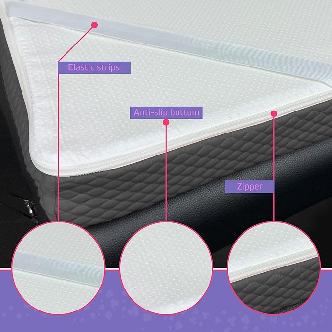 Lash Bed Foam Topper – 2.5 Inch Thick Memory Foam Massage Table Pad with Corner Straps & Anti-Slip Base, Comfortable Spa or Facial Bed Topper for Lash Extensions & Salon Use – Gray