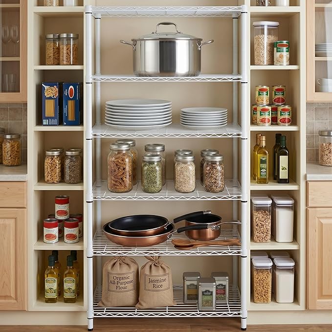 Honey-Can-Do 5-Tier Heavy Duty Adjustable Shelving Unit, 200-lb Per Shelf Metal Storage Rack, White Wire Shelf for Laundry Room Kitchen Craft Room, 36 x 14 x 72 in - Image 2