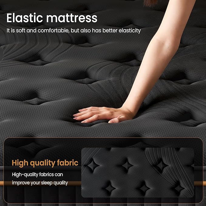 Twin Size 12 Inch Hybrid Mattress for Kids, Teens & Guest Rooms, Zoned Support with Targeted Comfort, Pocket Coil & Foam for Pressure Relief, CertiPUR-US Certified, Mattress in a Box