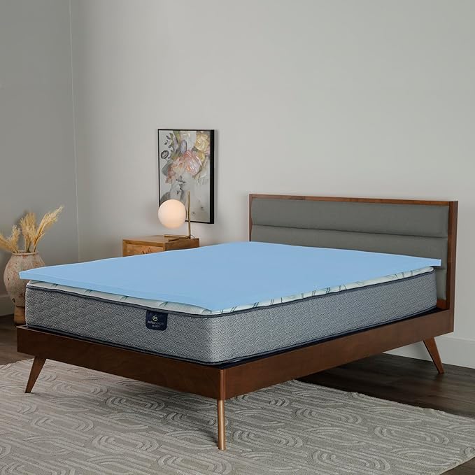 Serta Comfort Cool Memory Foam Mattress Topper, 1.5 Inch, Full