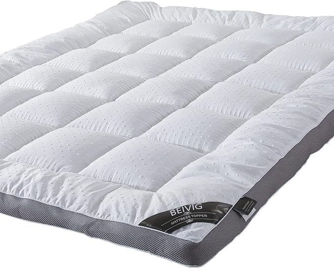 Mattress Topper Twin Mattress Pad Protector - Quality Plush Luxury Down Alternative Pillow Top - Extra Thick Mattress Cover(Twin Size), White