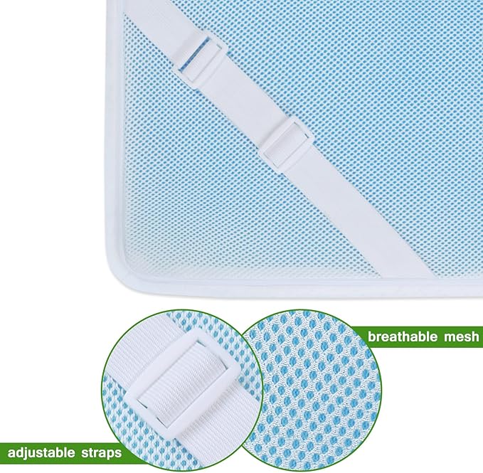 Mattress Topper Cover Queen Size (Only Cover) 3 Inch Mattress Protector Cooling Rayon Zippered Mattress Encasement with Adjustable Straps for Latex Mattress Topper Memory Foam Cover