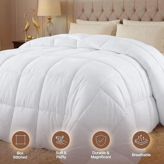Utopia Bedding Twin XL Comforter Duvet Insert, Quilted White Comforter with Corner Tabs, Box Stitched Down Alternative Comforters Twin XL Size 68 x 92 inches