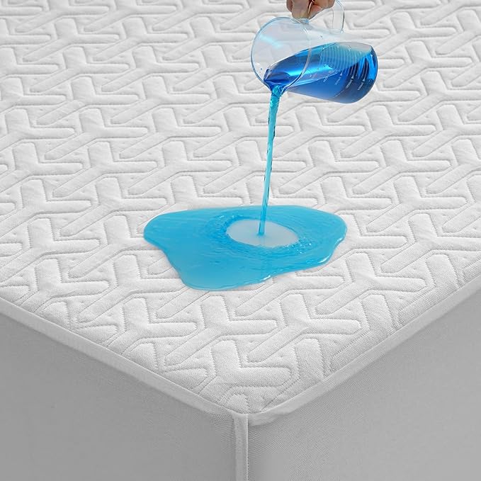 Premium King Size Mattress Protector,Waterproof HN Cooling Bed Mattress Cover,5D Breathable Noiseless Fitted 8"-21" Extra Deep Pocket Washable Anti Slip and Wear-Resistant(3-in-1,King)