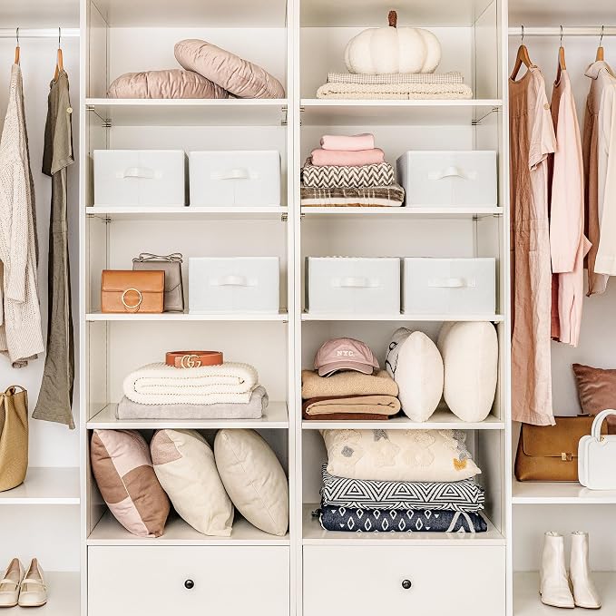 GRANNY SAYS Jean Organizer for Closet, Clothes Drawer Organizer, Pants Organizer, Wardrobe Clothes Organizers, Clothes Storage Bins, Drawers for Sweater, T Shirt, Beige, 6-Pack - Image 3