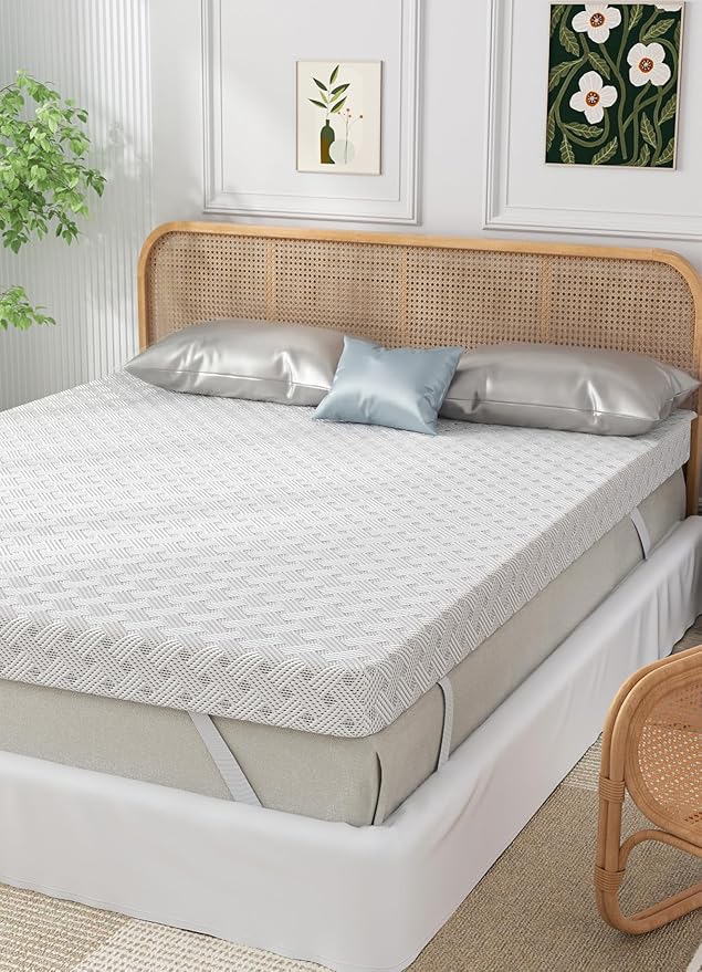 College Dorm Room Essentials Twin XL Mattress Topper,Gel Memory Foam Mattress Topper 3 inch Twin XL Size Bed Topper,High Density Mattress Pad,Bamboo Rayon Cover Removable,Non-Slip Zipper