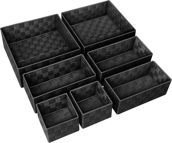 Posprica Small Baskets for Organizing(7 Set) Woven Storage for Shelves, Bathroom, Decorative Closet Organizer, Dresser Bins, Shelf - Image 2