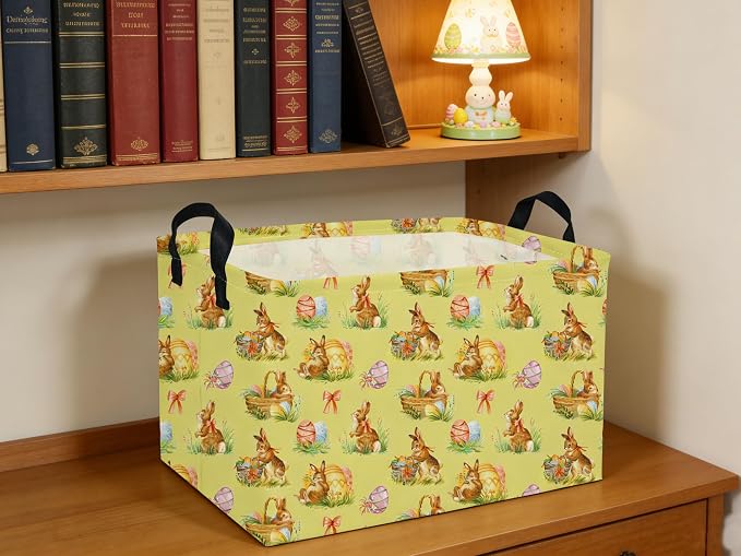 Rectangle Easter Baskets Kids Baskets Cute Storage Bin Organizer Box for Room Decor Gift Basket - Image 5