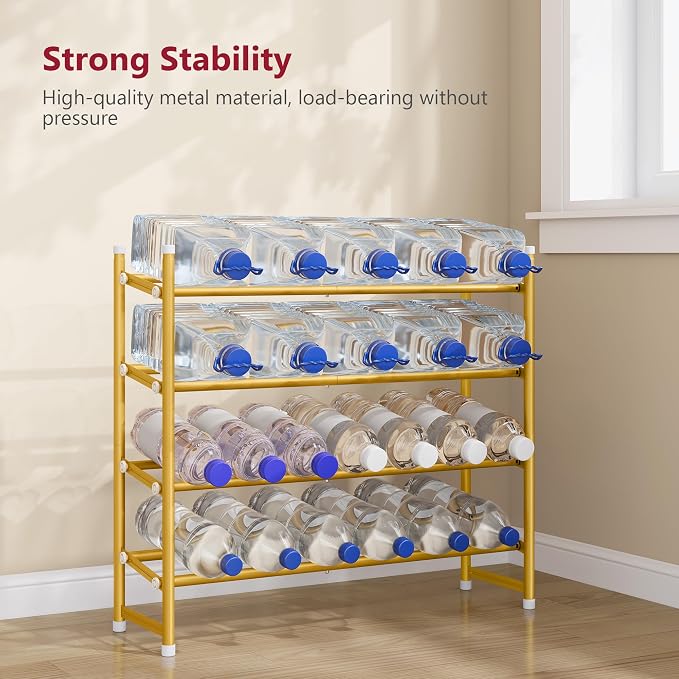 Tajsoon Expandable Shoe Rack for Closet 4 Tier, 29“-41“Adjustable & Stackable Shoe Shelf Storage, Metal Shoe Rack Organizer for Front Door Entrance, Closet, Garage, Entryway, Gold - Image 5