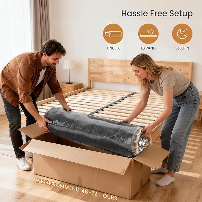 Twin Size 12 Inch Hybrid Mattress for Kids, Teens & Guest Rooms, Zoned Support with Targeted Comfort, Pocket Coil & Foam for Pressure Relief, CertiPUR-US Certified, Mattress in a Box