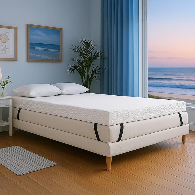 ViscoSoft 4 Inch Active Cooling Memory Foam Mattress Topper Full - Select Copper-Infused Mattress Pad