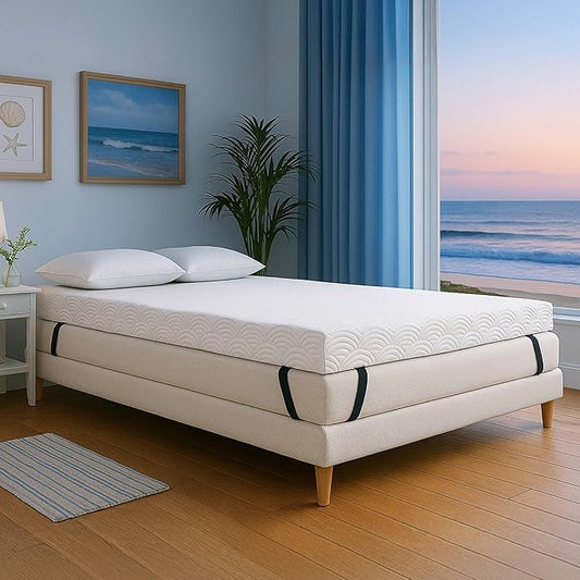 ViscoSoft 4 Inch Active Cooling Memory Foam Mattress Topper Full - Select Copper-Infused Mattress Pad
