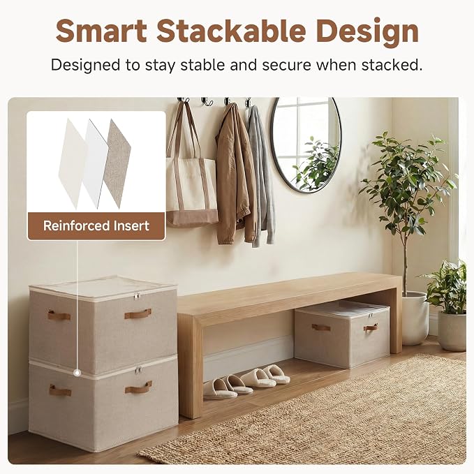StorageWorks 2 Pack Shoe Organizer for Closet, Foldable Shoe Storage Box with Adjustable Dividers, Shoe Boxes Organizer for Entryway, Closet Shoes Organizer for Sandals, Sneakers, Fits 32 Pairs, Taupe - Image 6