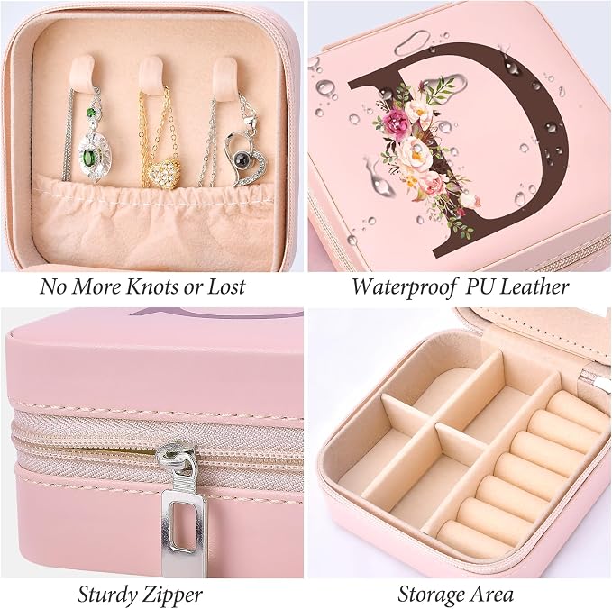 Inngeroo Christmas Gift for Women, Christmas Travel Jewelry Case Box Organizer Personalized Gifts for Mom Wife Women, Gift for Friend Sister Grandma Aunt - Image 3