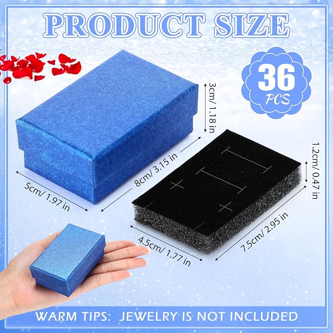 Batiyeer 36 Pcs Cardboard Jewelry Gift Boxes Jewelry Boxes Packaging Small Earring Gift Box with Lids for Necklace Ring Bracelet Party - Image 2