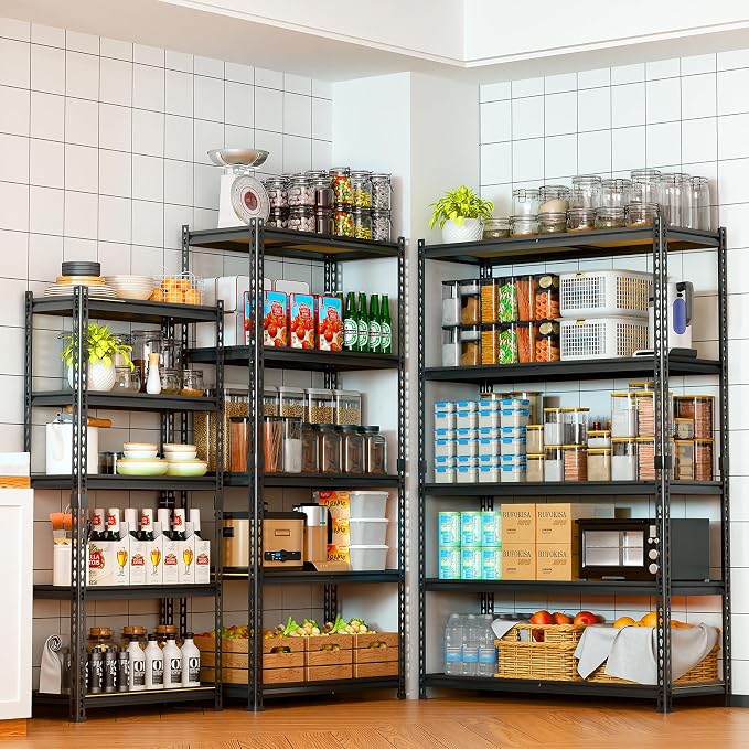 LEVELEVE 5-Tier Storage Shelving Unit, Metal, for Kitchen, Garage, Laundry Room, Adjustable, 35" L x 16" W x 73" H, Rectangular - Image 2