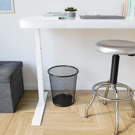 Seville Classics 2-Pack Steel Mesh Round Trashcan Wastebasket for Trash or Recycle in The Home, Office, or Garage, Black, 6 Gallon - Image 4