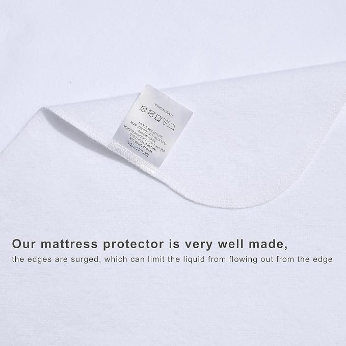 Flannel Crib Protector Pad，100％ Waterproof Mattress Protector Pad, One Size, 27" X 50" White