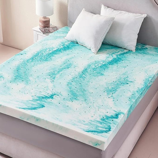 4 inch Memory Foam Mattress Topper King Size Bed, Gel Infused Memory Foam Mattress Pad for Back Pain Relief, 76x80 Inches