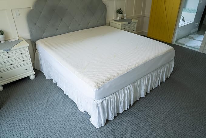 Twin XL Size 39x80” Premium Organic Cotton Waterproof Mattress Protector, 100% Cotton, Hypoallergenic, Cooling Mattress Pad Cover, Soft & Breathable Fitted Sheet Style up to 18" Deep - Rest Line