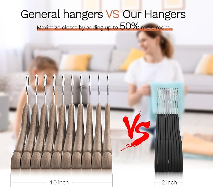 Black Velvet Hangers 20 Pack, Slim Space Saving Suit Hangers for Closet Organizer, Rotating Silver Hook, Non Slip Clothes Felt Hanger Heavy Duty for Coat,Shirt, Pants, Camisole, Dress - Image 4