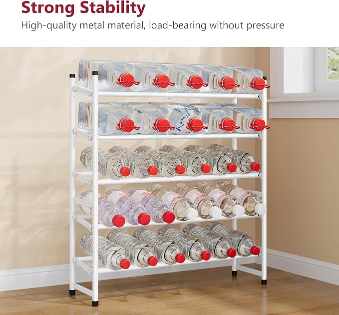 Tajsoon Expandable Shoe Rack for Closet 5 Tier, 29“-41“Adjustable & Stackable Shoe Shelf Storage, Metal Shoe Rack Organizer for Front Door Entrance, Closet, Garage, Entryway, White - Image 6