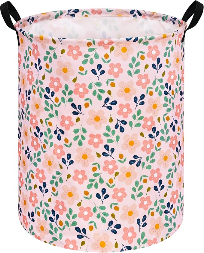 MAIZMZ Girls Storage Basket,Room Decor Laundry Hamper,Waterproof Clothes Organizer for Women Toy Box Large Canvas Collapsible Chest for Home/Dorm/Kitchen/Pet/Office/Closet/Shelf/Gifts by Unknown
