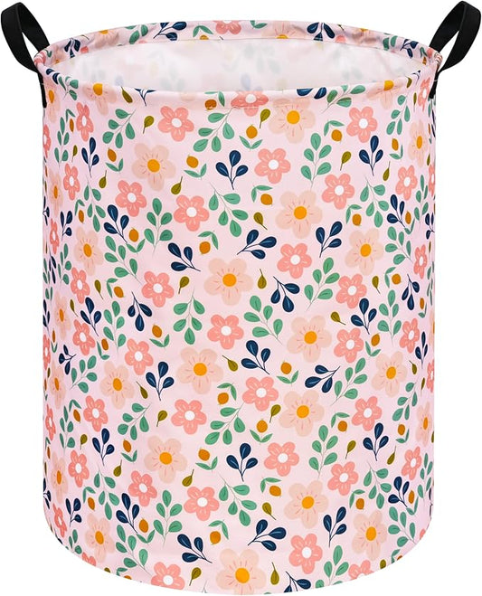 MAIZMZ Girls Storage Basket,Room Decor Laundry Hamper,Waterproof Clothes Organizer for Women Toy Box Large Canvas Collapsible Chest for Home/Dorm/Kitchen/Pet/Office/Closet/Shelf/Gifts by Unknown