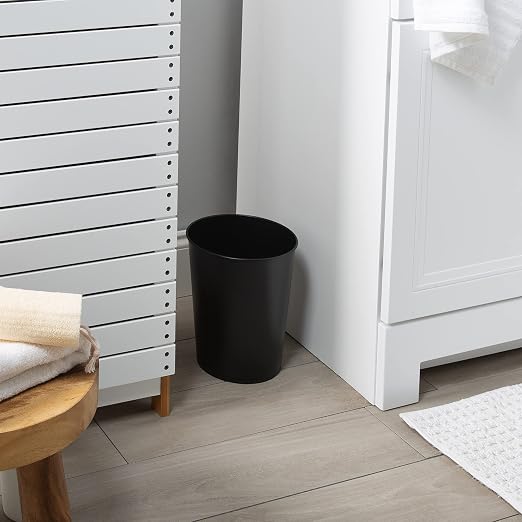 Bath Bliss 5 Liter Small Wastebasket | 2 Pack | Round Open Top | Trash Can | Bathroom | Bedroom | Kitchen | Office | Dorm | Disposal Waste Bin | Garbage | Matte Black - Image 4
