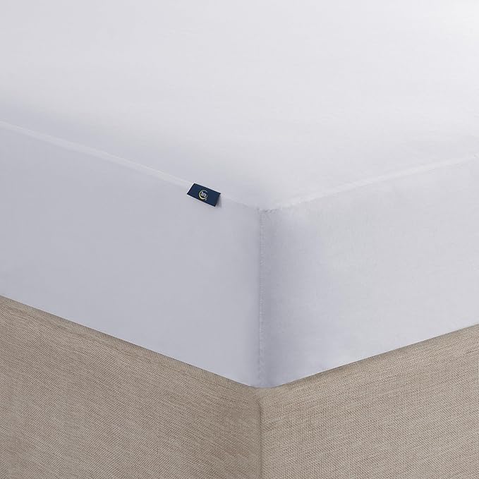 Serta Power Guard Mattress Encasement, 76" x 80", Quiet, Breathable and Waterproof Mattress Protector with Zipper, 18" Elastic Deep Pocket for Secure Fit, King Mattress Pad, White