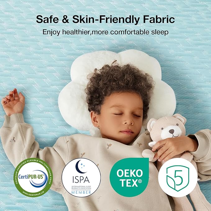 Novilla Summer Sleeping Pad King Size(1 Cooling Mat+2 Pillowcases),Sleeping Mat for 8-21" Mattress,Elastic Bandage,Washable & Breathable Mattress Pad for Hot Sleepers,Blue