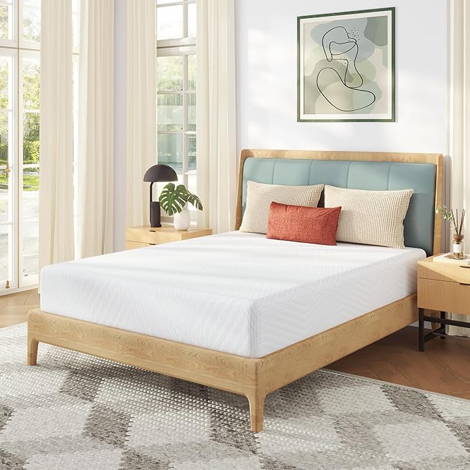 MLILY Queen Mattress in a Box, 12 inch Mattresses for Platform Bed Double Size Daybed, Green Tea Memory Foam Mattress for Cool Sleep & Pressure Relief, Medium
