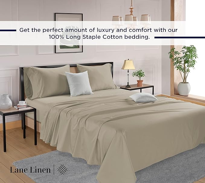 LANE LINEN Split King Sheets Set for Adjustable Beds - 5 PCs, 600 Thread Count Split King Sheets Set - Sateen King Split Sheets for Adjustable Bed - Split Top King Sheet Set for Beds - Linen