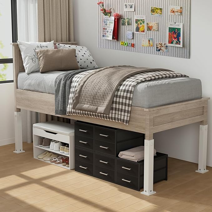BOLUO Stackable Storage Drawers Narrow Closet Organizers and Storage Fabric Black 2 Drawer Dresser for Bedroom 2 Packs Modern - Image 5