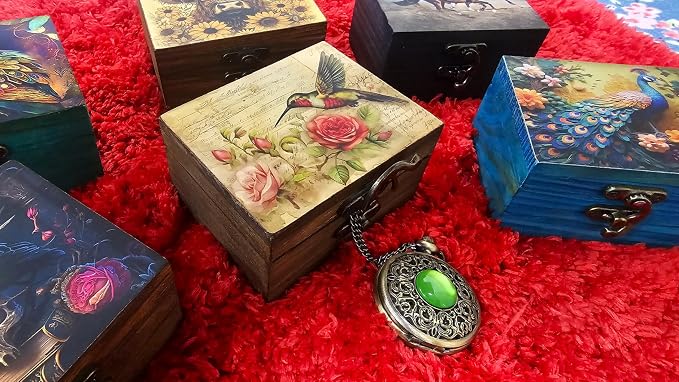 JB&C Premium Hummingbird Trinket Box Small Jewelry Keepsake Box | Earrings Necklace Storage Box for Girls Women | Bird lovers Gift Idea, Animals Ornaments for Home Décor (3HBS) - Image 2