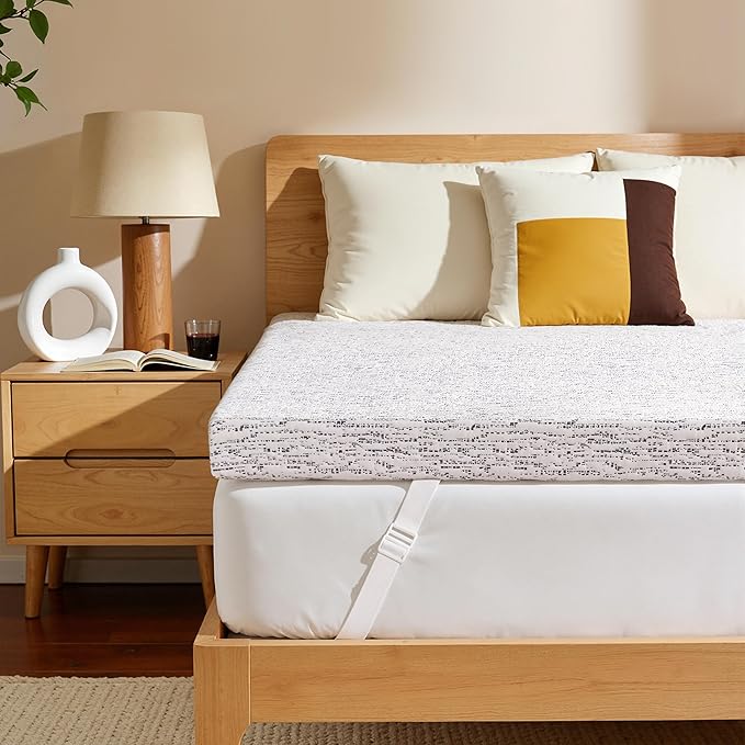 Hokway 3 Inch Memory Foam Mattress Topper with Mosaic Cover Memory Foam Full Mattress Pad Bed Topper Ventilated High Density Pad, CertiPUR-US Certified