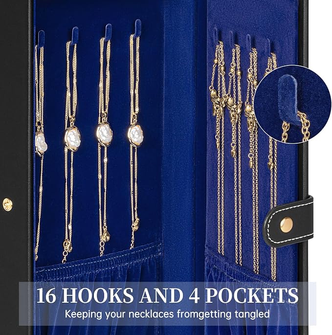 AKOZLIN Huge Jewelry Box Organizer Functional Large Leather Jewelry Storage Case for Women Girls Ring Necklace Earring Bracelet Holder Organizer with Mirror - Image 4