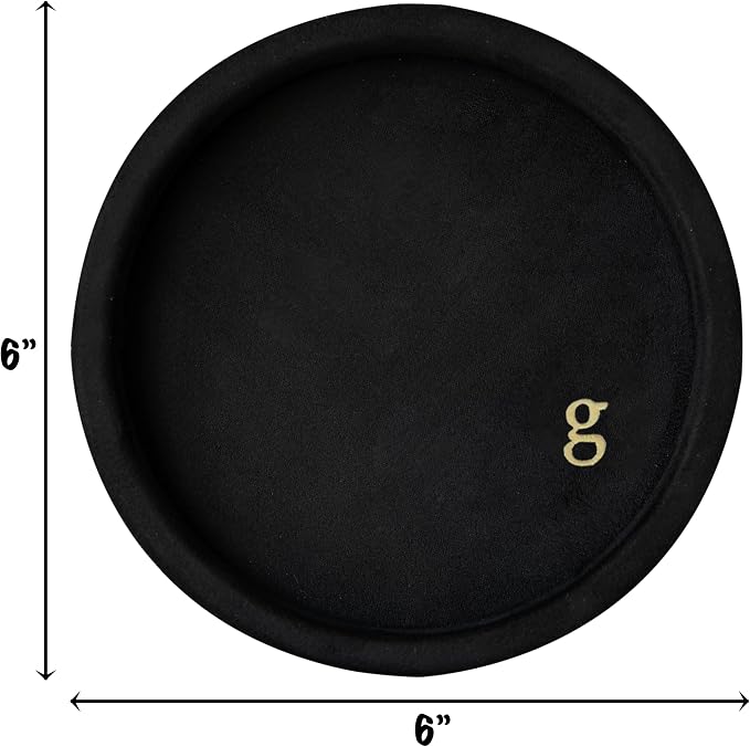 COLLECTIVE HOME - Velvet Jewelry Tray, 6" Monogrammed Jewelry Dish, Smooth Velour Display Dish for Rings, Earrings, Necklaces, Makeup, Personalized Gifts for Women (Black-g) - Image 2