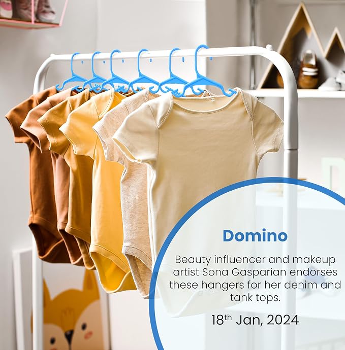 Utopia Home 60 Pack Kids Hangers - 11.5 Inch Plastic Baby Hangers for Closet - Childrens Hanger for Clothes & Infant Hanger for Closet - (Blue) - Image 5