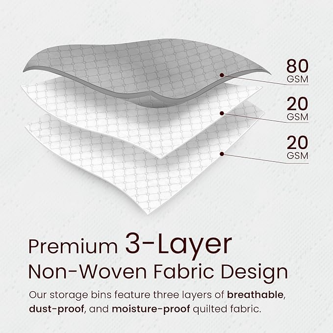 Reli. 90L Large Clothes Storage Bags (6 Pack) Closet Organizers and Storage Containers | Foldable Bins with Lids & Handles | Large Bags for Towels, Comforters, Blankets | Grey