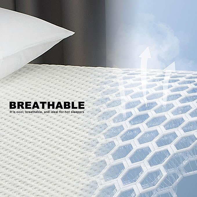 Full Size Mattress Protector, 100% Waterproof & Breathable Rayon derived from Bamboo, 3D Air Fabric Cooling Viscose Bed Cover, Noiseless 18-21" Deep Pocket