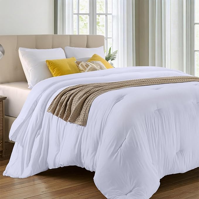 Utopia Bedding All Season Down Alternative Quilted Twin XL Comforter, Duvet Insert with Corner Tabs, Machine Washable, Bed Comforter (White)