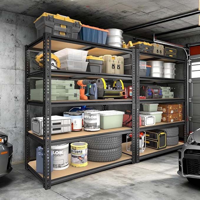 40W Garage Storage Shelves,Garage Shelves Heavy Duty,5 Tier Shelving Unit,2400LBS Capacity Heavy Duty Shelving for Garage Storage,Warehouse,72" H x40 W x20 D - Image 2