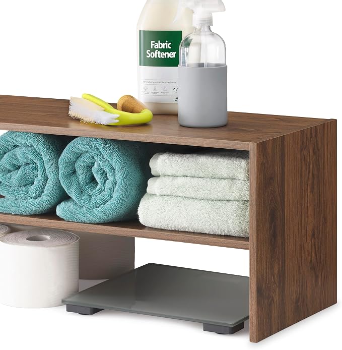 Whitmor Wood Stackable 2-Shelf Shoe Rack, Walnut, 31 inches - Image 4